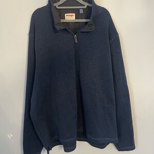 Wrangler Men's Navy Sweater 3/4 Zip size  2 XL